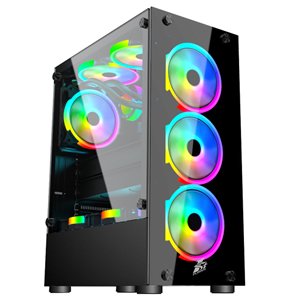 1st Player Fire Dancing V2-A Tempered Glass ATX Computer Gaming Case