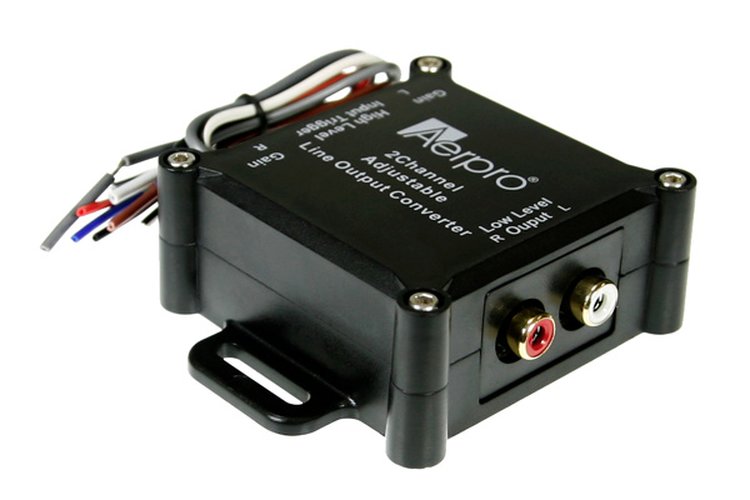 Xscorpion 4-Channel Line Output Converter - Speaker To RCA, Adjustable Gain, Auto Turn-On