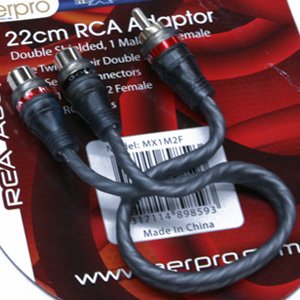 Aerpro MX1M2F 1 Male to 2 Female RCA Y Splitter Cable