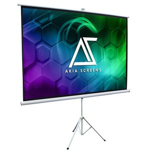 Akia Screens 100" Portable Indoor Outdoor 4:3 Tripod Projector Screen