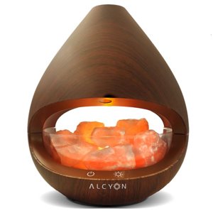 Alcyon Kiyoshi Aromatherapy Diffuser Himalayan Salt Lamp Dark Maple