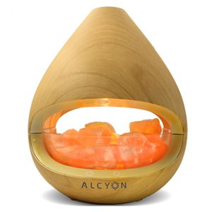Alcyon Kiyoshi Aromatherapy Diffuser Himalayan Salt Lamp Light Oak