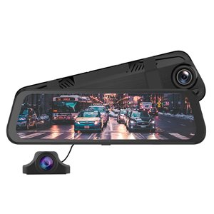 AZDOME 10" Mirror Touch Screen Dash Cam 1080P Front & 720P Rear Camera