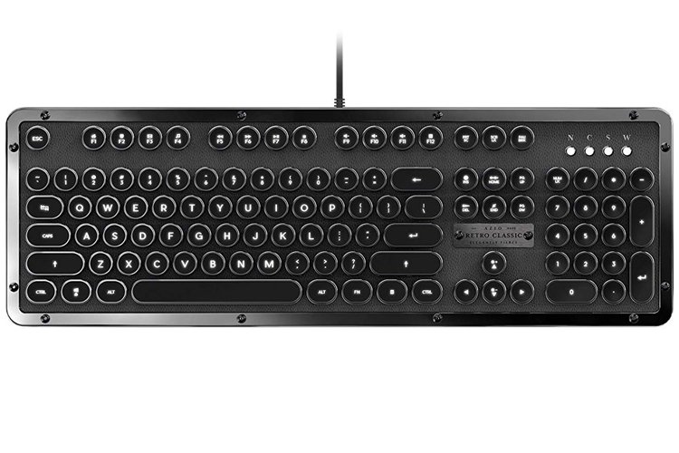 AZIO Retro Onyx Classic Vintage USB Backlit Mechanical Keyboard