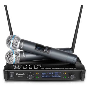 Baomic BM752 UHF Professional Wireless Microphone Karaoke Stage