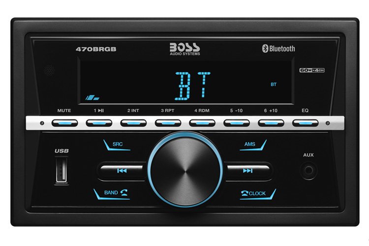 Boss Audio 470BRGB Bluetooth AM FM Radio Car Receiver Multi Color