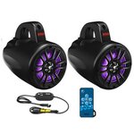 Boss Audio B40RGB 4 500W Marine Boat Amplified Bluetooth RGB Speakers