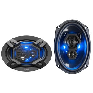 Boss Audio B69LED 6x9" 500W 3-Way Car Speakers Blue LED Glow (Pair)