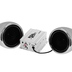 Boss Audio MC420B 3" Bluetooth Motorcycle Speakers w/ Amp Chrome