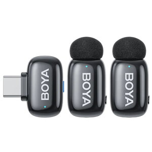 BOYA Mini 2 Dual Wireless Microphone - USB-C w/ 2x Transmitter (Black)