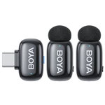 BOYA Mini 2 Dual Wireless Microphone - USB-C w/ 2x Transmitter (Black)