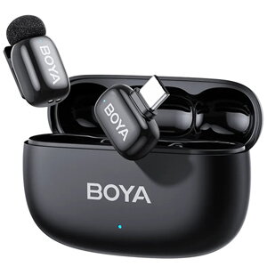 BOYA Mini 2 Dual Wireless Microphone - USB-C w/ Charging Case (Black)