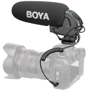 Boya BY-BM3030 On Camera Shotgun Microphone w/ 3.5mm Headphone Jack