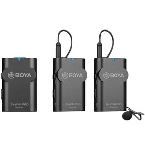 Boya BY-WM4 PRO-K2 Dual Channel Wireless Lavalier Lapel Microphone Kit