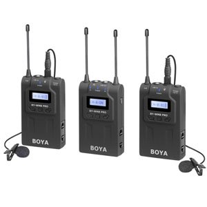 Boya BY-WM8 PRO-K2 UHF Dual Channel Wireless Lavalier Lapel Microphone