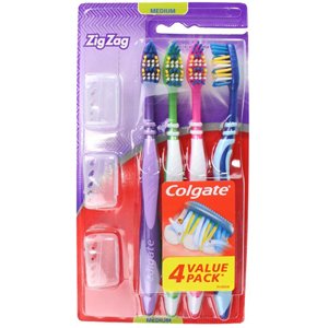 Colgate Zig Zag Interdental Clean Medium Manual Toothbrush 4 Pack