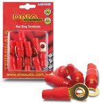 DNA AAC104R 4 Gauge Ring Terminals Red - 10 Pack