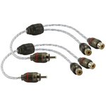 DNA 1 Male RCA to 2 Female RCA Y Split Interconnect Audio Cable Blue