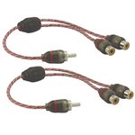 DNA 1 Male RCA to 2 Female RCA Y Split Interconnect Audio Cable Red