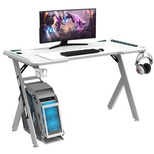 EKKIO RGB Gaming Desk Y Shape White 140cm