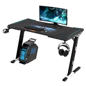 EKKIO RGB Gaming Desk Z Shape Black 140cm