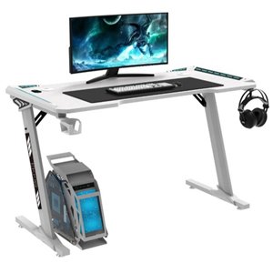 EKKIO RGB Gaming Desk Z Shape White 140cm