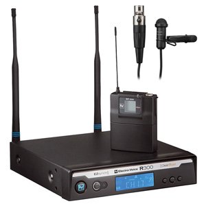 Electro Voice Wireless Lapel Microphone & Receiver Kit R300-L-B