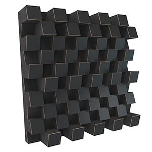 Elite Sound Acoustics Diffuser Panel 120mm Foam Laminate Black