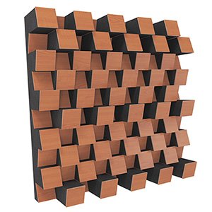 Elite Sound Acoustics Diffuser Panel 120mm Foam Laminate Cherry