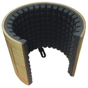 Elite Sound Acoustic Microphone Isolation Shield Foam Screen Wood