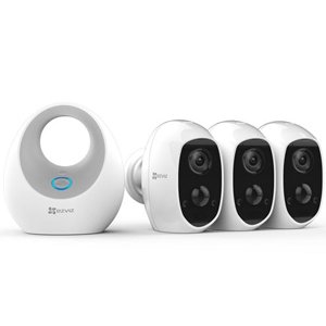 EZVIZ W2D Base Station + C3A 3 Pack Outdoor Full HD Security Camera