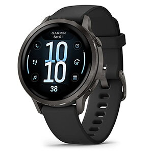 Garmin Venu 4 - 41 mm - Slate w/ Black Silicone Band (010-03013-02)