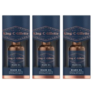 King C. Gillette Beard Oil with Argan Oil 30ml (3 Pack)