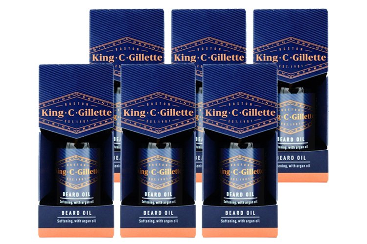 King C. Gillette Beard Oil with Argan Oil 30ml x 6 Pack