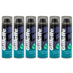 Gillette Sensitive Skin Shave Gel 195g x 6 Pack