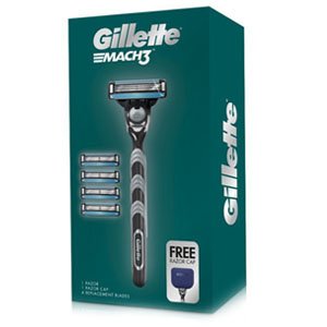 Gillette Mach3 Razor with 4 Replacement Blade Set