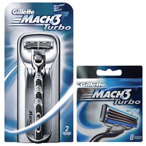 Gillette Mach3 Turbo Razor + 9x Cartridges