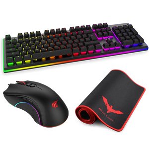 Havit RBG Backlit Wired Gaming Keyboard Mouse & Extra Long Pad