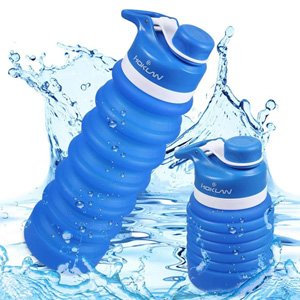 Hoklan 750ml Collapsible Sports Water Bottle Travel Camping Blue