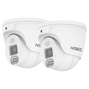 IVSEC 2x PRO 880D 8MP 4K AI PoE ONVIF Dome Security Camera (2 Pack)
