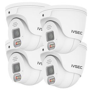 IVSEC 4x PRO 880D 8MP 4K AI PoE Dome Security Camera (4 Pack)