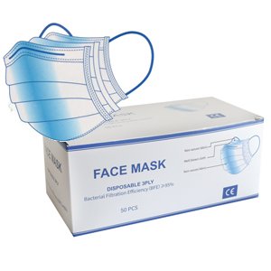 3 Ply Disposable Protective Face Mask 50 Pack 50pc