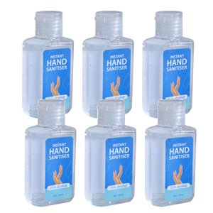 6x Hand Sanitiser 60mL Pump Instant Gel 75% Alcohol