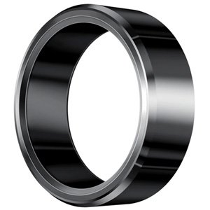 KUMI Smart Ring H1 Zirconium Ceramic & Stainless Steel -Size 12, Black