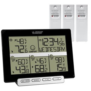 La Crosse Weather Station Temp Humidity 3 Sensors 308-1412-3TX-INT