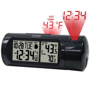 La Crosse Projection Alarm Clock with In/Outdoor Temperature 616-143