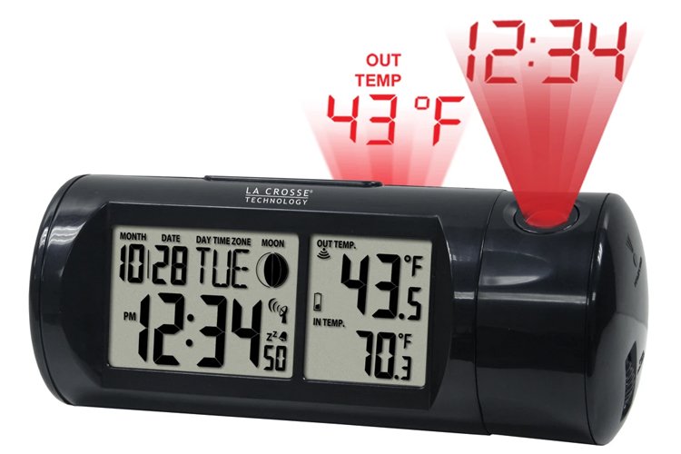 La Crosse Projection Alarm Clock with In/Outdoor Temperature 616143