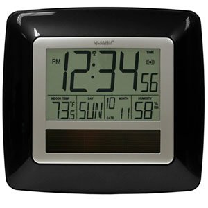 La Crosse WT-8112U Wall Clock with Indoor Temp and Calendar Black