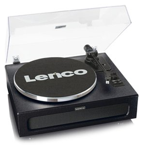 Lenco LS-430BK Turntable with 4 Built-In Speakers - Black