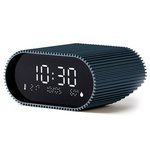 Lexon Ray Clock Lcd Alarm Clock w Temp & Humidity Display - Blue